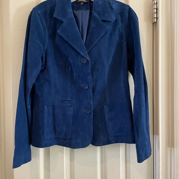 Chadwicks Blue Suede Blazer- Sz 6 - Picture 6 of 8
